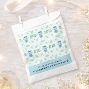 She Is Ready To Pop Baby Shower Blue Kawaii Soda  Favour Bags