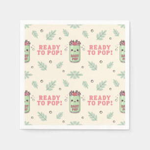 She Is Ready To Pop Baby Shower Boho Kawaii Napkin