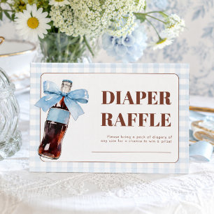 She Is Ready to Pop Blue Diaper Raffle Card 3.5x5