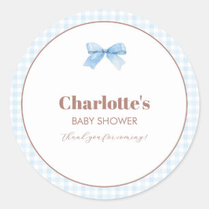 She Is Ready to Pop Blue Soda Pop Baby Shower Classic Round Sticker