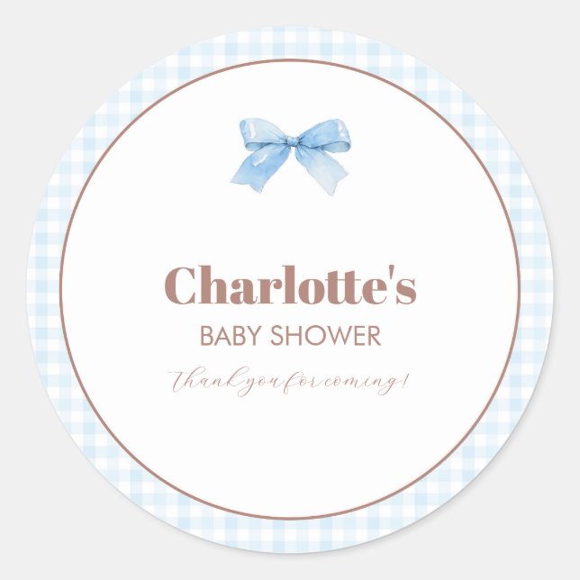 She Is Ready to Pop Blue Soda Pop Baby Shower Classic Round Sticker (Front)