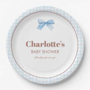 She Is Ready to Pop Blue Soda Pop Baby Shower Paper Plate