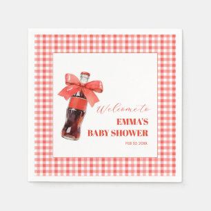 She Is Ready to Pop red Soda Pop Baby Shower Napkin
