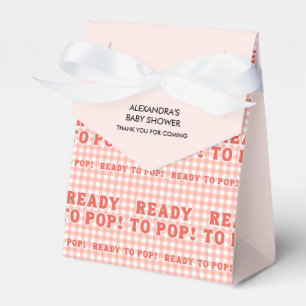 She Is Ready to Pop Retro Red Gingham Thank you Favour Box