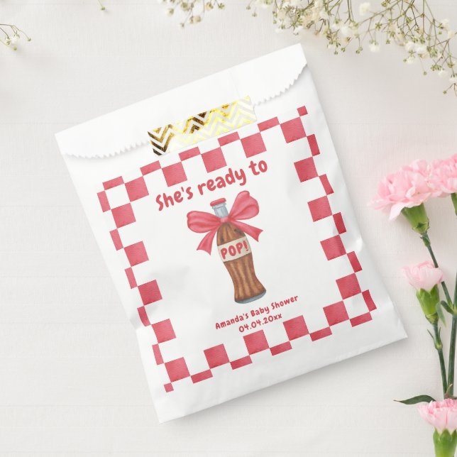 She is Ready to Pop Soda Bottle Baby Shower Favour Bags (Sealed)
