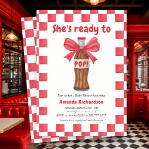 She is Ready to Pop Soda Bottle Baby Shower Invitation