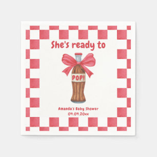 She is Ready to Pop Soda Bottle Baby Shower Napkin