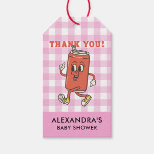 She Is Ready To Pop Thank You Pink Gingham Gift Tags