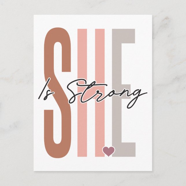 She is strong, believe in God, trust Jesus, respec Holiday Postcard (Front)