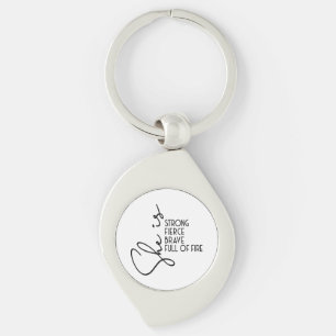 She is Strong Brave Fierce Full Fire Inspiration Key Ring