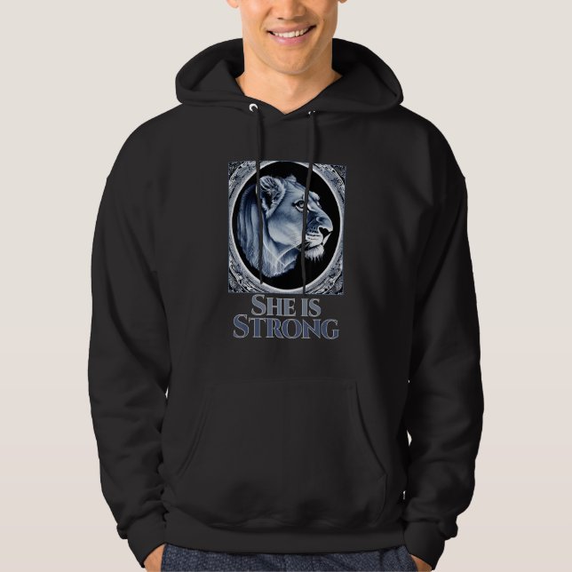 She is Strong Lioness Strength Graphic for Women  Hoodie (Front)