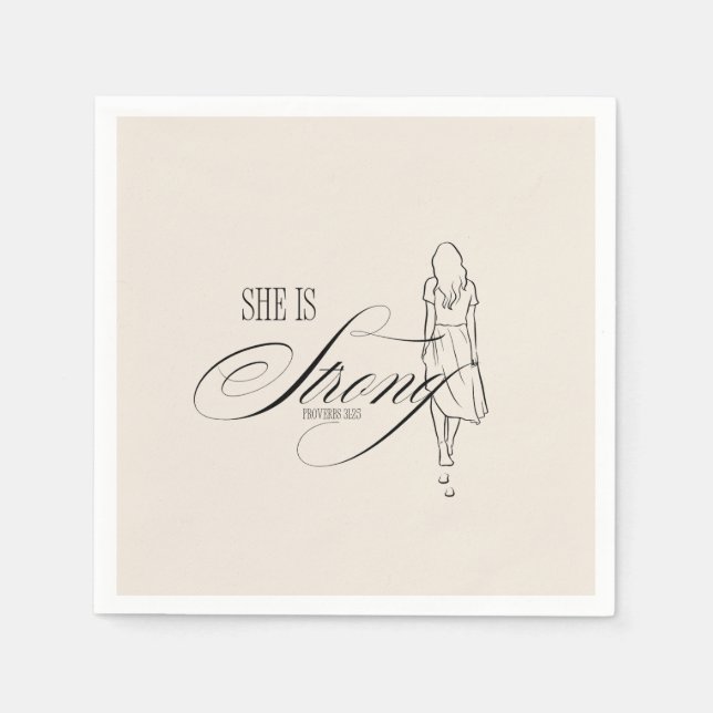 She is Strong Proverbs 31:25 Napkin (Front)