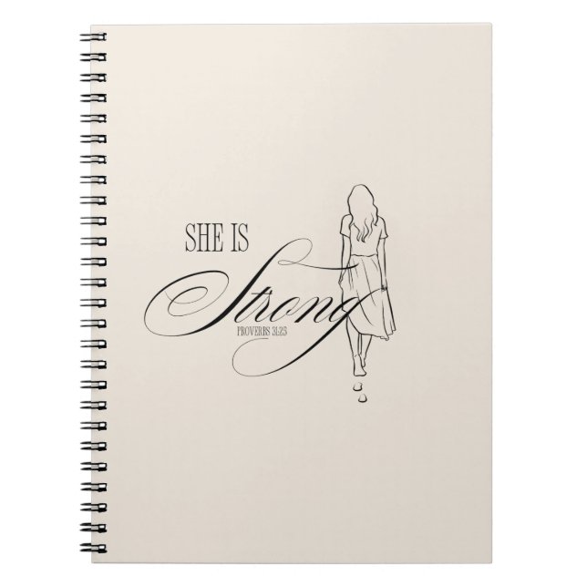 She is Strong Proverbs 31:25 Notebook (Front)