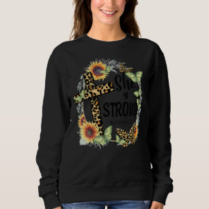 She Is Strong Proverbs 31 25 With Sunflower And Bu Sweatshirt