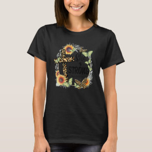 She Is Strong Proverbs 31 25 With Sunflower And Bu T-Shirt