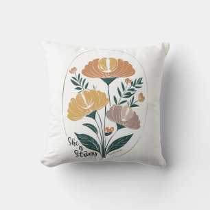 She is Strong Psalm Boho Christian Inspirational T Cushion