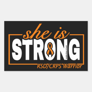 SHE IS STRONG...RSD/CRPS RECTANGULAR STICKER