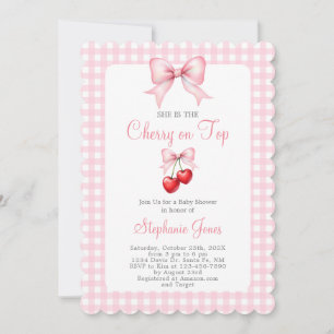 She is the Cherry on Top Baby Shower Girl Invitation