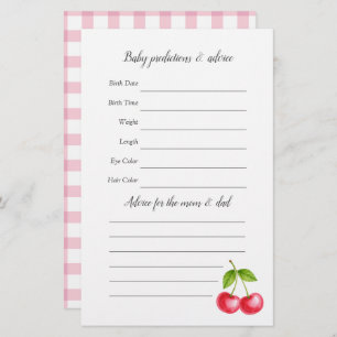 She is The Cherry On Top Baby Shower Guessing Game