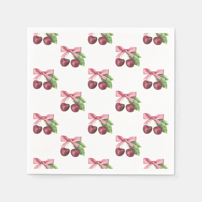 She is the cherry on top baby shower  napkin (Front)
