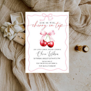 She Is the Cherry on Top Bridal Shower Party Invitation