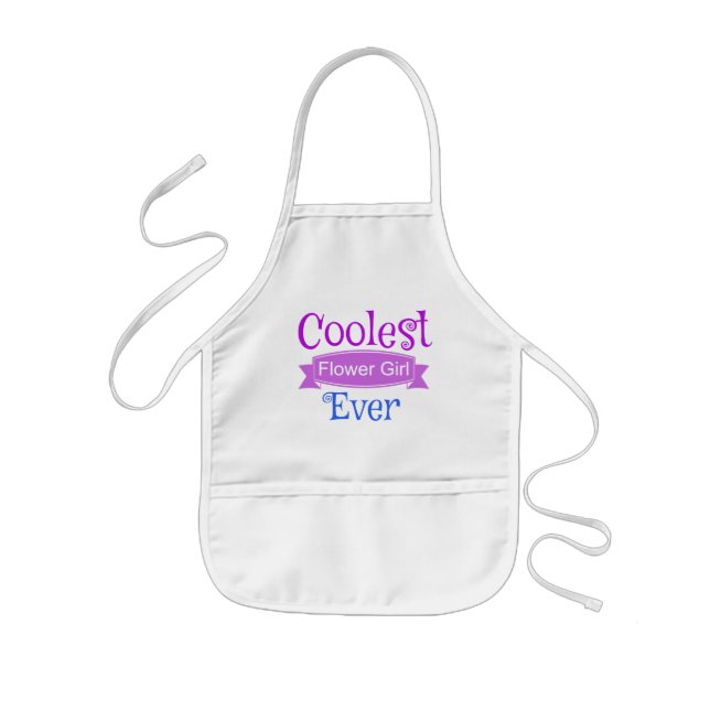 She is the Coolest Flower Girl Ever Kids Apron (Front)