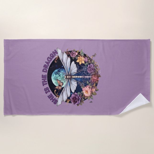 She Is The Dragon Beach Towel (Front)