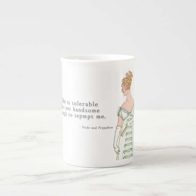 She is tolerable - Pride & Prejudice Bone China Mug (Front)