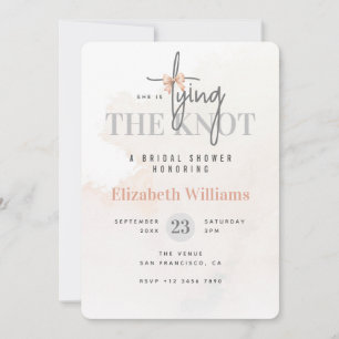 She Is Tying The Knot Blush Pink Bridal Shower Invitation