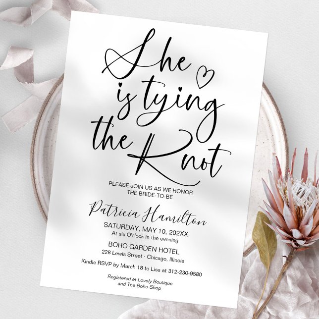 She Is Tying The Knot Bridal Shower Invitation (Creator Uploaded)