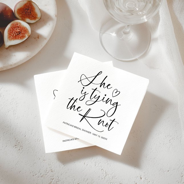 She Is tying The Knot Bridal Shower Napkin (Creator Uploaded)