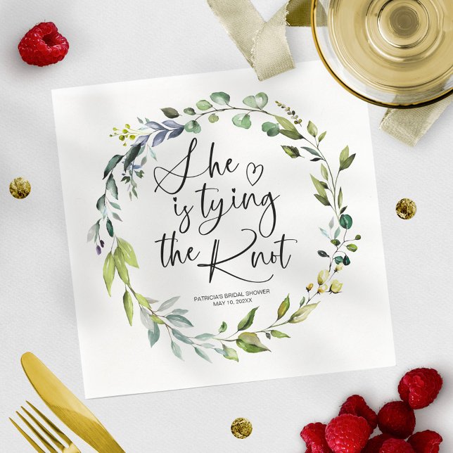 She Is tying The Knot Bridal Shower Napkin (Creator Uploaded)