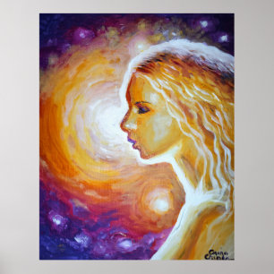 She is watching the stars poster