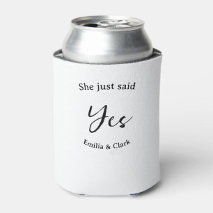 she just said yes engagement party name simple mii can cooler