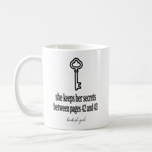 She Keeps Her Secrets Between Pages 42 and 43 Book Coffee Mug