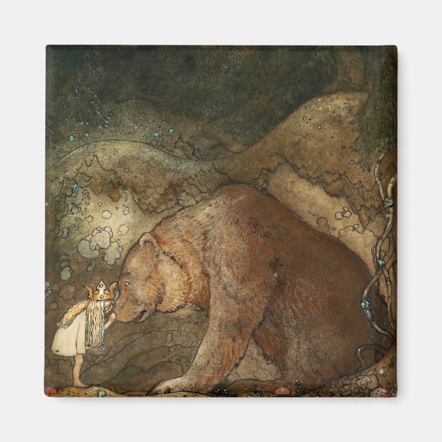 “She Kissed the Bear” by John Bauer Magnet (Front)