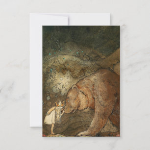 “She Kissed the Bear” by John Bauer Thank You Card