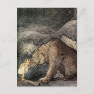 She Kissed the Bear's Nose Postcard