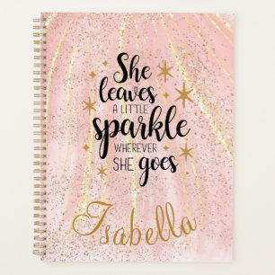 She Leaves A Little Sparkle Luxury Personalised    Planner