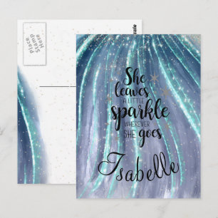She Leaves A Little Sparkle Luxury Personalized  Postcard