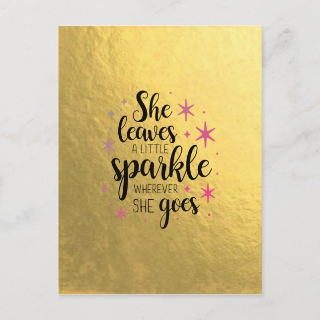 She Leaves A Little Sparkle Postcard (Front)
