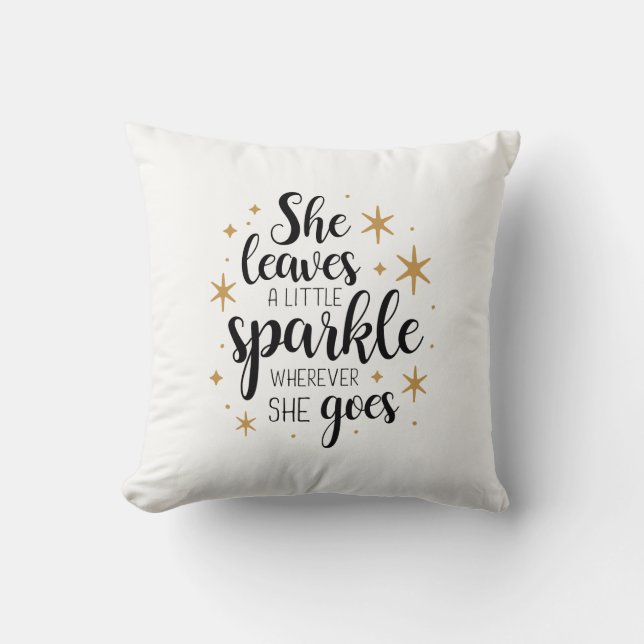 She Leaves A Little Sparkle Red Love Cushion (Front)