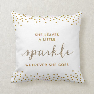 She Leaves a Little Sparkle Throw Pillow