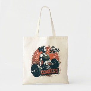 She Lifts, She Conquers Tote Bag