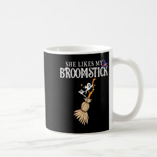 She Likes My Broomstick I Love Her Pumpkins Couple Coffee Mug