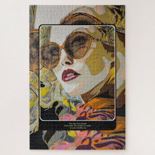 'She Likes Pina Coladas' Painting on a Jigsaw Puzzle