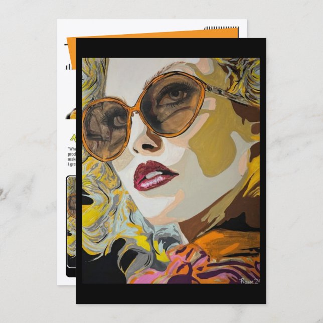 She Likes Pina Coladas Painting Small-Scale Print  Invitation (Front/Back)