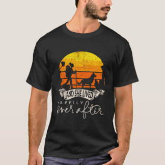 She Lived Happily Ever After Camping Hiking Dog Lo T-Shirt