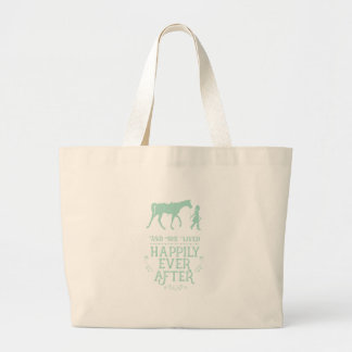 She Lived Happily Ever After Equestrian Horse Large Tote Bag