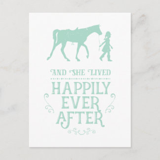 She Lived Happily Ever After Equestrian Horse Postcard